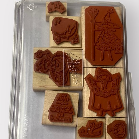 Stampin' Up SWEETER TREATERS Mounted Wood Stamp Set RETIRED - Picture 2 of 3